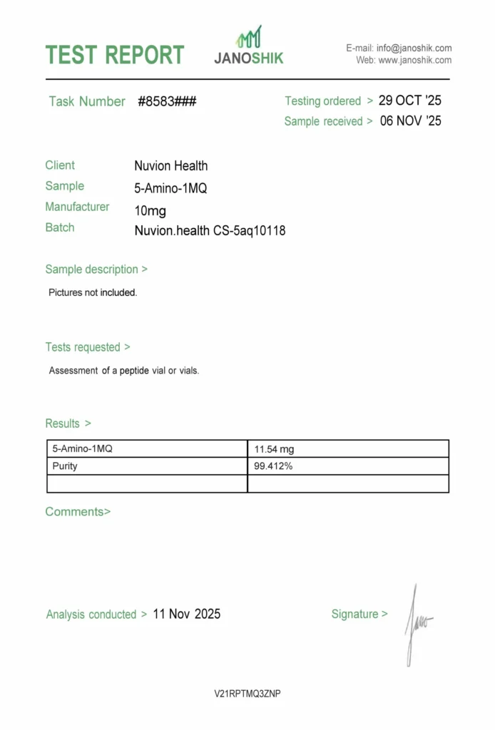 5-Amino-1MQ COA report
