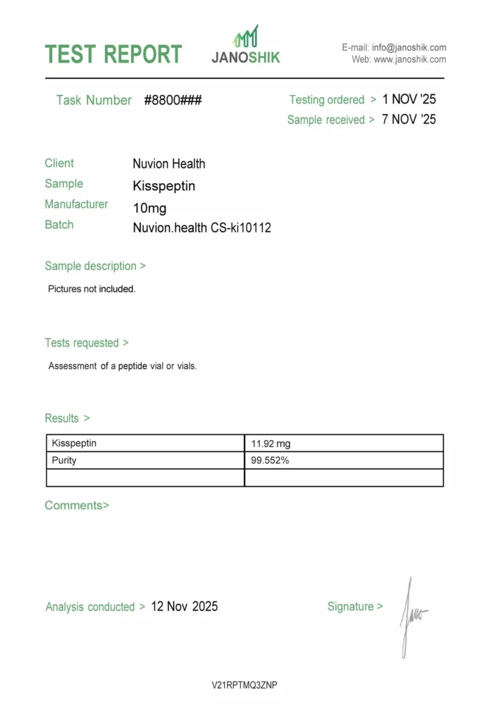 Kisspeptin COA report