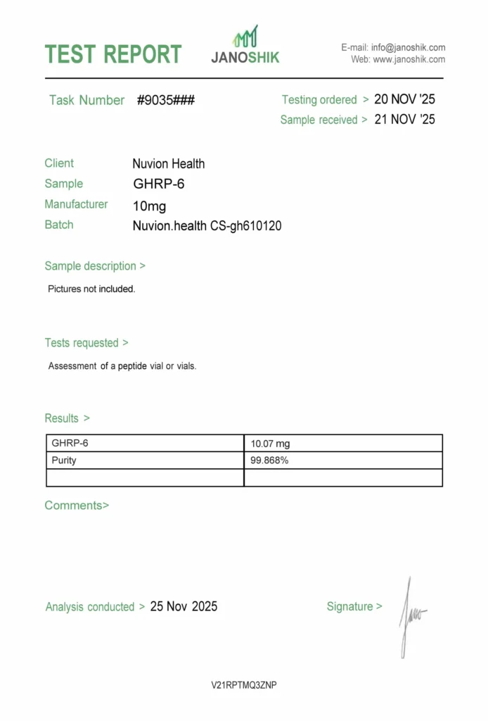 GHRP-6 COA report