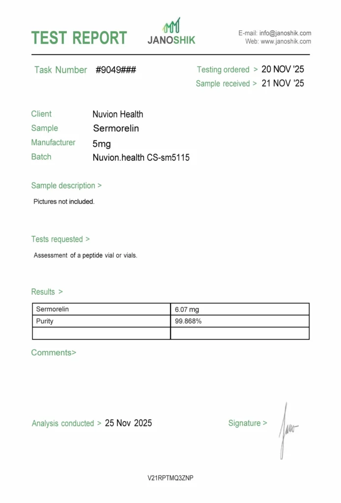 Sermorelin COA report