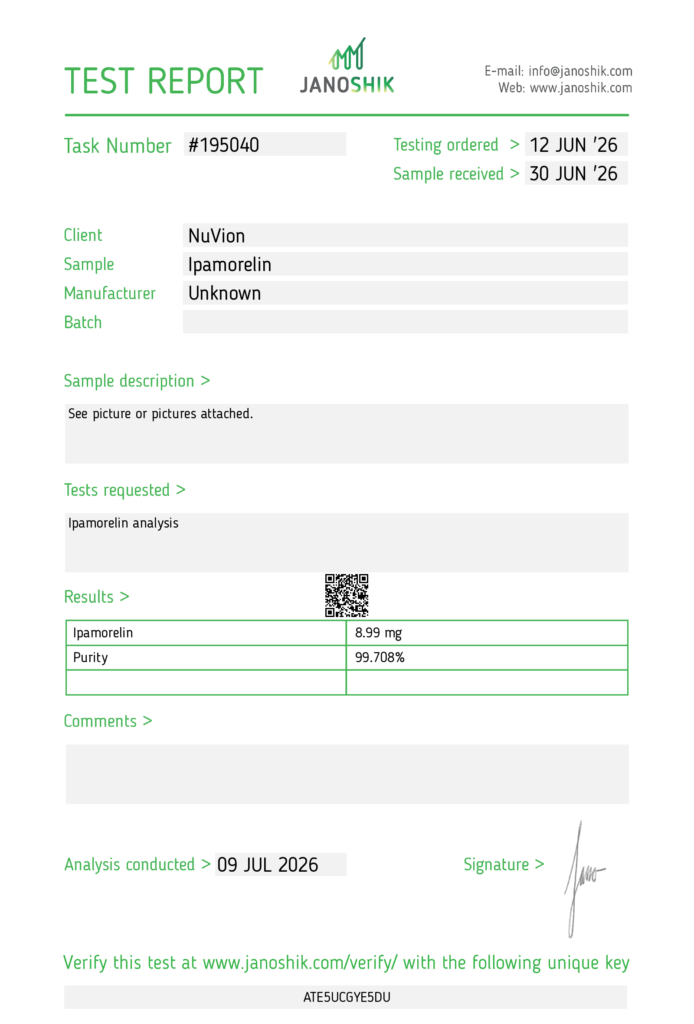 Ipamorelin COA report