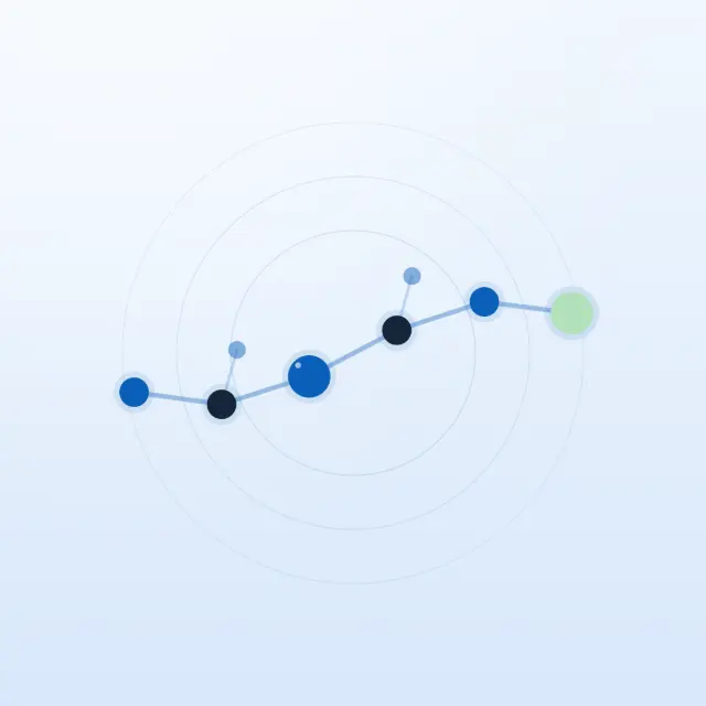 Abstract peptide chain illustration for the NuVion ace-031 research profile