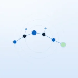 Abstract peptide chain illustration for the NuVion aod-9604 research profile