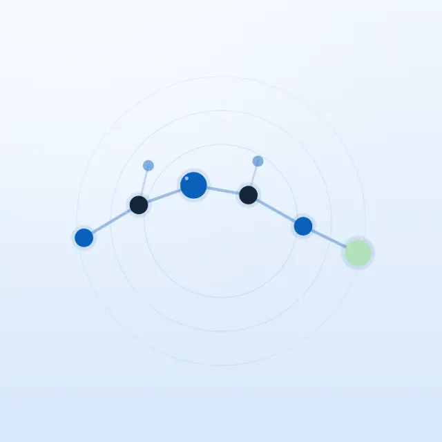 Abstract peptide chain illustration for the NuVion aod-9604 research profile