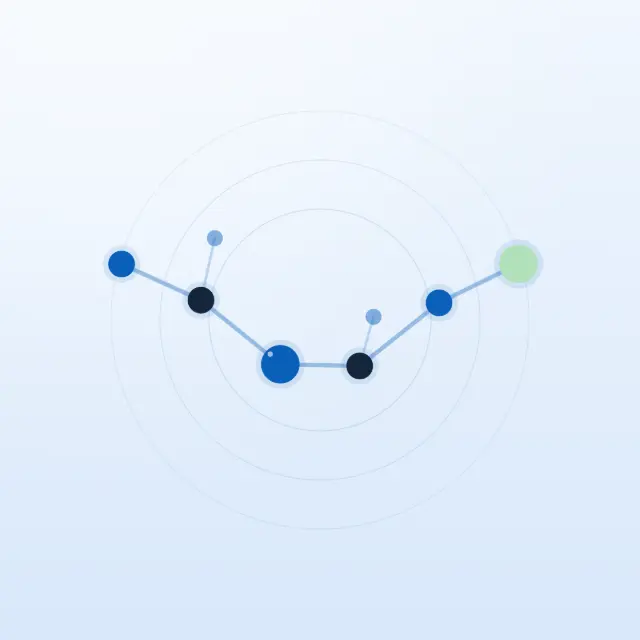 Abstract peptide chain illustration for the NuVion follistatin research profile