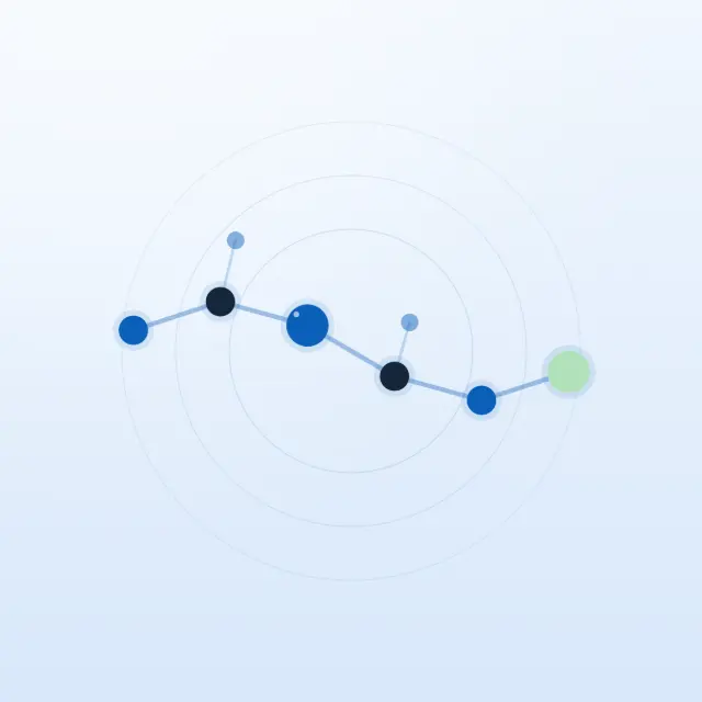 Abstract peptide chain illustration for the NuVion igf-1-des research profile