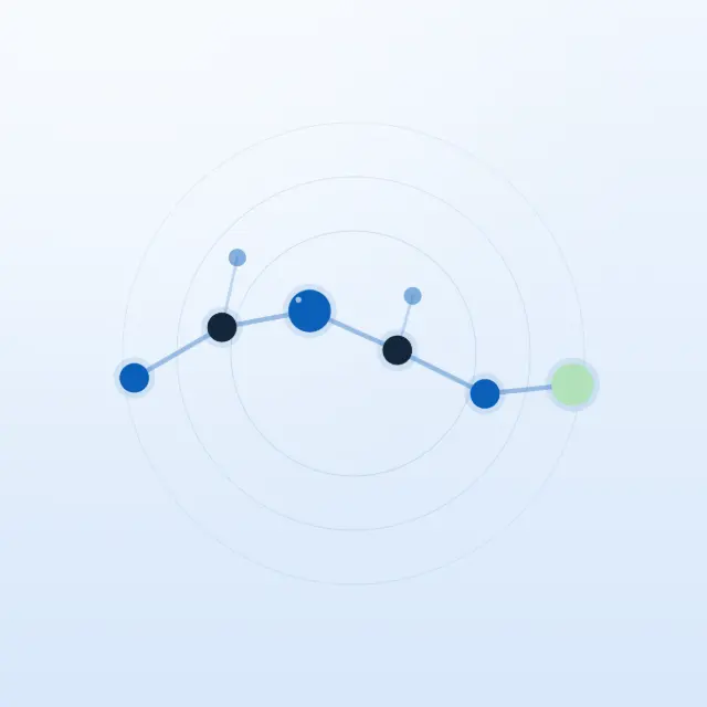 Abstract peptide chain illustration for the NuVion snap-8 research profile