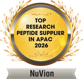 NuVion, Top Research Peptide Supplier in APAC 2026, awarded by Life Sciences Review APAC