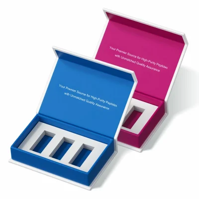 Peptide vial storage box with magnetic lid and foam insert