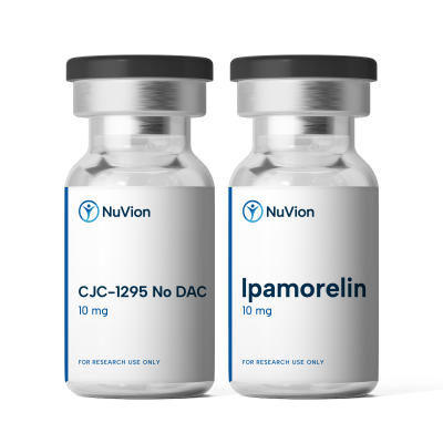 NuVion CJC-1295 and Ipamorelin research peptide vials